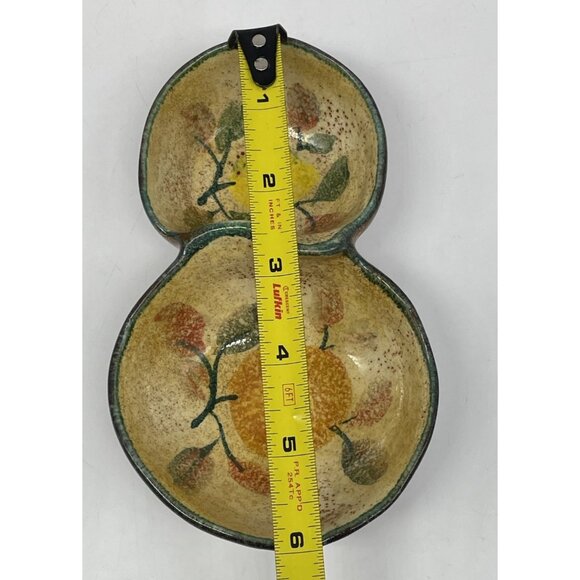 Modigliani Italy Terra Cotta Glazed Pottery Small Double Side Dish Condiment EUC - Picture 15 of 16